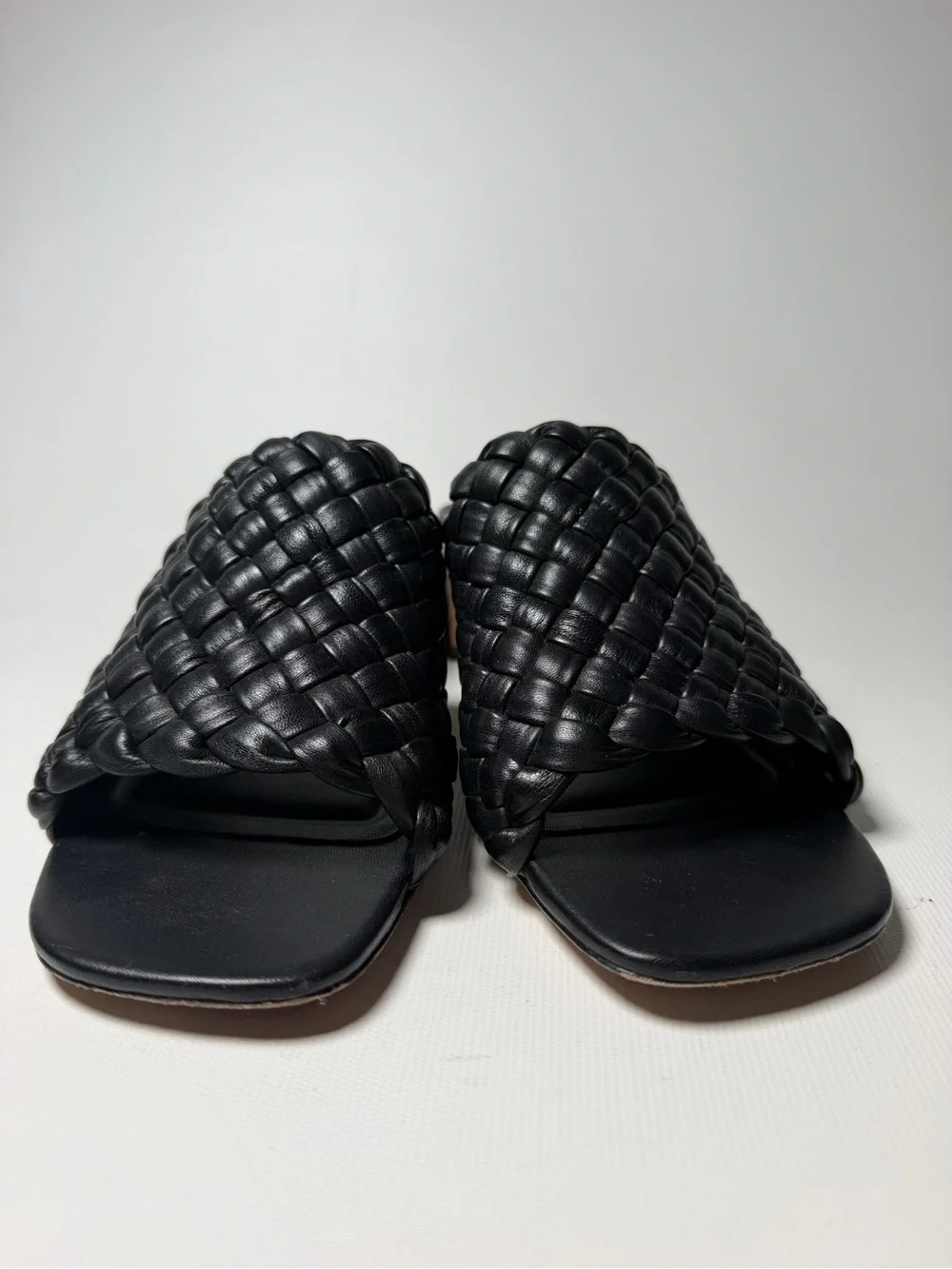 Vince Penley Woven Heeled Slide Sandals - sz 8